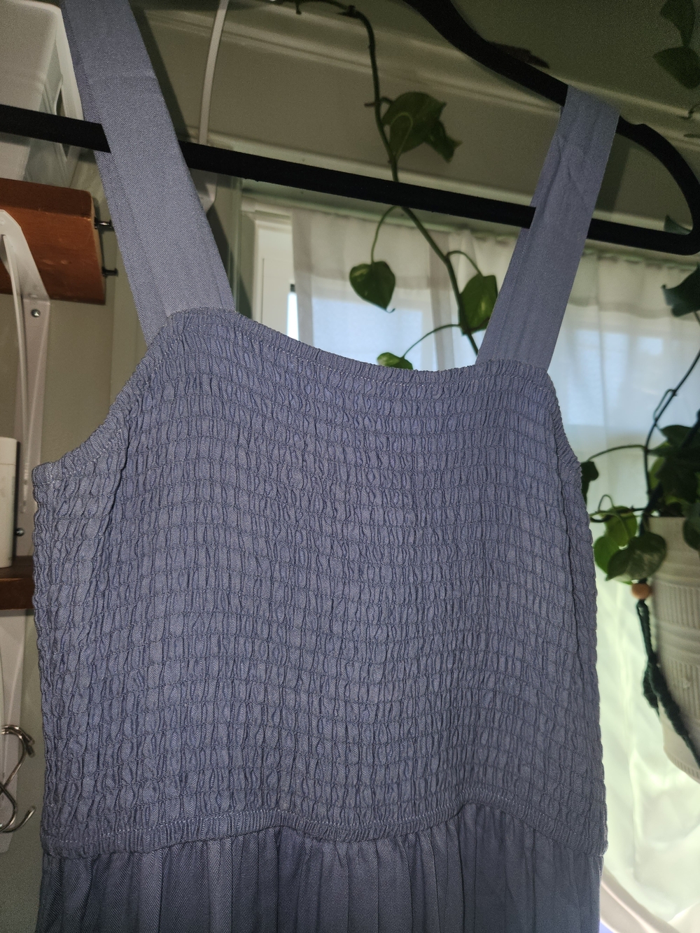 Smocked Tiered Maxi Dress in Slate Blue - Picture 3 of 5